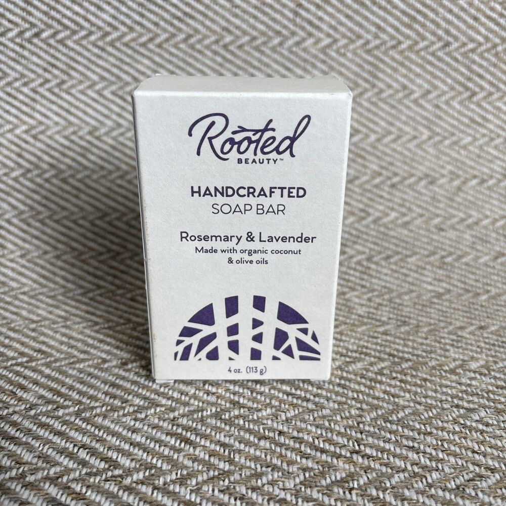 Rooted Beauty Handcrafted Soap Bar Rosemary And Lavender‎ New In Box